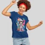 Graphic Girl Astronaut Blue T-shirt