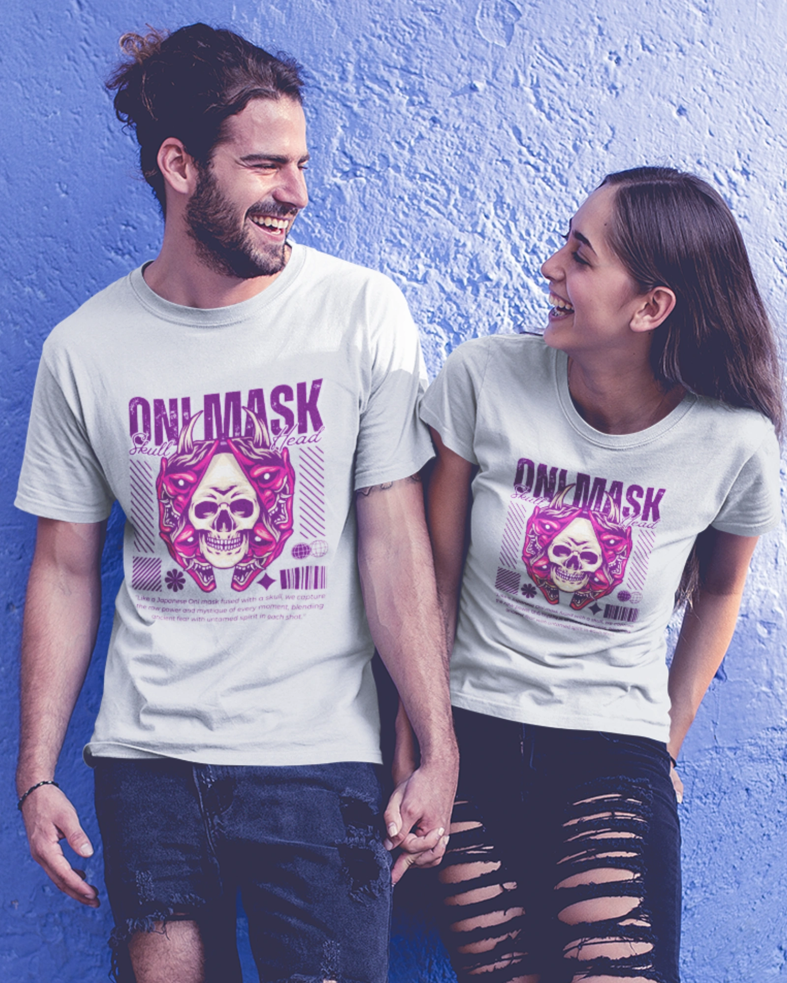 One Mask Graphic Couple T shirt One Mask Graphic Couple T shirt - Image 1